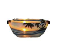 Sunset Beach Marsupio stampato con grande capacità e doppie tasche, adatto per viaggi e sport.