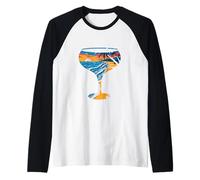 Sunset Beach Ocean View Bicchiere da cocktail Maglia con Maniche Raglan