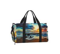 Sunset Beach Print Borsa a tracolla per sport, perfetta per viaggi, campeggio e attività all'aperto, Spiaggia al tramonto, One Size