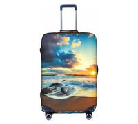 Sunset Beach Trolley Valigia Copertura Protettiva Antigraffio Copertura Bagagli Copertura Copertura Bagagli 45-81 Pollici, Adatto per Viaggi, Viaggi di Lavoro, bianco, M