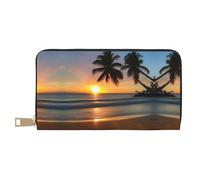 Sunset Beach Wallet Portamonete a mano alla moda e versatile lungo può contenere telefoni cellulari, monete, chiavi