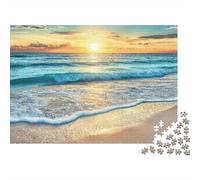 Sunset Beach Wave Puzzle 1000 Pezzi Alba Oceano Spiaggia Cartone Riciclato Gioco Educativo Decorazione Parete Regalo Creatività 70x50cm