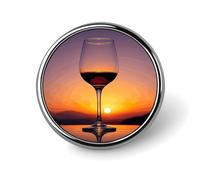 Sunset Bicchiere di vino rotondo distintivo carino smalto spilla abbigliamento personalizzato decorazione unisex porta badge cappelli borse camicie Decor