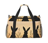Sunset Bunny Travel Duffle Bag Easter Rabbit Gym Pernottamento Weekender Bag per uomo donna leggero bagaglio a mano per allenamento vacanza