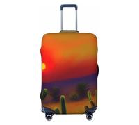 Sunset Cactus in Deserto Stampa Universale Valigie Copertura Dei Bagagli Elastico Lavabile Viaggio Copertura Dei Bagagli, Nero , S