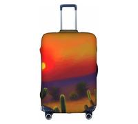 Sunset Cactus nel deserto stampa valigia copertura elastica lavabile antigraffio bagagli protezione antipolvere elegante, bianco, M