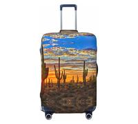 Sunset Cactus nel deserto Stampa Valigie Copertura Protettiva Bagagli Da Viaggio Copertura Bagagli Lavabile Anti-Graffio, Nero , L