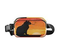 Sunset Cat Smokes Beige Alla Moda Cross Body Bag Belt Pack per Donne Uomini Mini con Cinghia Regolabile per Viaggi Vacanza Corsa Accessorios para correr mujer