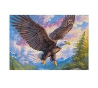 Sunset Cloud Sea Flying Bald Eagle Puzzle 300 Pezzi Rompicapo Difficile Adulti Collezionisti Wildlife Per Amanti Del Puzzle Intelligenza E Relax Pressione Ridotta Regalo 300 PCS