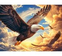 Sunset Cloud Sea Flying Bald Eagle Rompicapo 1000 Pezzi Per Regalo Di Halloween Cartone Rigido Per Adulti Animal Pet Tema Horror Per Feste Con Amici Edizione Limitata Top Vendita 1000 PCS/75x50cm
