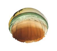 Sunset Coconut Trees On The Beach Cuffie da doccia per donne, cuffie da bagno elastiche e riutilizzabili, cuffia da doccia a doppio strato impermeabile, cuffie da doccia da bagno