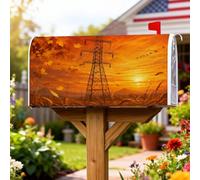 Sunset - Coperture magnetiche per cassette postali, rustiche e naturali, montagne, autunnali, arancioni, stagionali, decorazione per prato, 53 x 65 cm