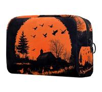Sunset Country Farm Animals Trousse per cosmetici da donna, trousse da viaggio per articoli da toeletta grandi, pratica borsa organizer con cerniera, Multi, 18.5x7.5x13cm/7.3x3x5.1in, Beauty case