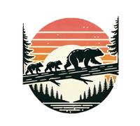 Sunset Crossing Undated Weekly Planner: Digital Art | Rustic Bear Wildlife | Journal or Notebook for School, College, Work or Play | Monthly Reflection Pages