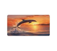 Sunset Delfino Desk Mat Squisito Grande Tappetino per Mouse Antiscivolo Tappetino per Mouse Impermeabile Desk Blotter Pad Base in Gomma Tappetino per il Mouse per Tastiera del Computer Accessori Casa