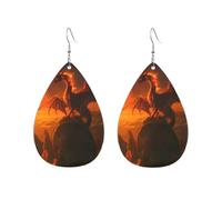 Sunset Fire Dragon Orecchini Divertenti Orecchini In Pelle Moda Orecchino In Pelle Per Feste Decorazioni Cosplay