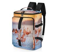 Sunset Flamingos Sport Duffel Zaino per uomo e donna, rosa fenicotteri week-end borsa con scomparto per scarpe Tote borsa da notte 47,5 l per sport palestra viaggi, Colore, 47.5L, Organizer per borse