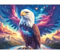 Sunset Flying Bald Eagle Puzzle 500 Pezzi Per Regalo Di Laurea Cartone Di Alta Qualità Per Studenti Colorful Fantasy Wildlife Per Decorazione Ufficio Stampa Ad Alta Definizione Qualità Premium 500 PC