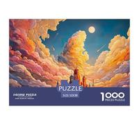 Sunset Gradientline with Tall Buildings 1000 Pezzi Cartone Robusto Puzzle Cloud Castle Sfida Unica Gioco Per Famiglie Puzzle Per Adulti E Bambini 52x38cm/1000pcs