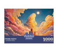 Sunset Gradientline with Tall Buildings 1000 Pezzi Cartone Robusto Puzzle Cloud Castle Sfida Unica Giocattoli Educativi Puzzle Per Bambini 38x26cm/1000pcs