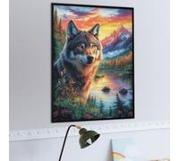 Sunset Gray Wolf Puzzle 1000 Pezzi Idea Regalo Figlio Natural Scenery Animals Gioco Educativo Creativo Ragazzi Rilassamento Pressione Ridotta A Scuola 1000 PCS