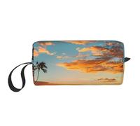 Sunset Hawaii Beach Makeup Bag Impermeabile Viaggio Toiletry Organizer per Donne Uomini Sea Ocean Cosmetic Storage Pouch con Cerniera Portatile Piccola Borsa degli Attrezzi