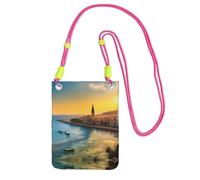 Sunset in Barcelona - Borsa a tracolla per cellulare, da donna, alla moda, regolabile, leggera, per uso quotidiano, Fucsia, Taglia unica