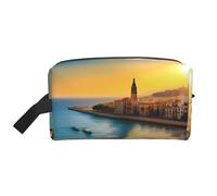 Sunset in Barcelona Borsa da viaggio di grande capacità per organizzare articoli da toeletta e piccoli oggetti, adatta per viaggi quotidiani e palestra