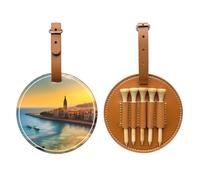 Sunset in Barcelona - Borsa per tee da golf, facile da trasportare e più efficiente nel giocare a golf, colore: Marrone