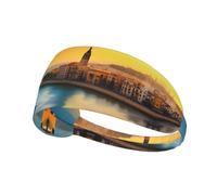 Sunset in Barcelona, fascia elastica per lo sport, morbida, delicata sulla pelle, assorbe il sudore, traspirante, per una varietà di sport all'aria aperta