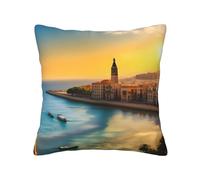 Sunset In Barcelona Federa per cuscino, 30,5 x 30,5 cm, cuscino decorativo quadrato per divano, soggiorno, letto e decorazione della casa.