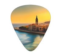 Sunset in Barcelona Plettri per chitarra, sottili, medi, pesanti, 12 pezzi, adatti per chitarra, basso, chitarra elettrica, ukulele, plettri per chitarra resistente all'usura,