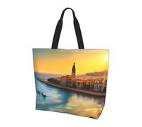 Sunset in Barcelona Prints, borsa per la spesa a spalla singola da donna, design elegante e spazioso, perfetta per i pendolari quotidiani e lo shopping.