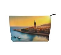 Sunset in Barcelona - Trousse in velluto a coste alla moda con chiusura a cerniera, adatta per viaggi, campeggio e uso quotidiano