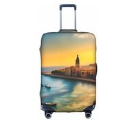 Sunset in Barcelona Valigie Cover antigraffio e antipolvere con design personalizzato per viaggi d'affari e uso all'aperto, bianco, L