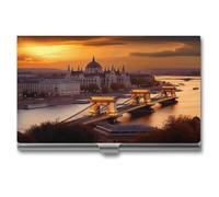 Sunset in Budapest Custodia per Biglietti da Visita per Uomini e Donne Professionale In Lega di Alluminio Porta Biglietti da Visita Sottile Flip Cover Portafoglio Carta Ultra-sottile Metallo Business