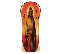 Sunset Jesus - Copritesta per mazze da golf, in pelle di alta qualità, con targhetta intercambiabile, per Fairway Wood Hybrid