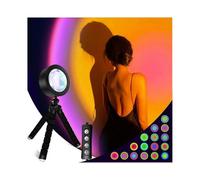 Sunset Lamp Projector, Multiple Colors USB Sunrise Light,16 Colors 4 Modes Adjustable RGB Sunset Light for Bedroom Decor Party Atmosphere Photography