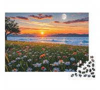 Sunset Meadow Puzzles 1000 Pezzo Riciclato Paper River Scenery Puzzle per Ragazzi e Ragazze dai 6 Anni in su Educativo Game Challenge Gioco di Famiglia Divertente 52x38cm/1000pcs