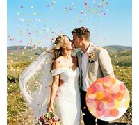 Sunset Mix (Bianco, Rosa, Giallo, Arancione) Coriandoli di Carta di Riso per Matrimonio - Biodegradabili e solubili in acqua, Cestino per damigelle e stelle filanti nuziali per inviare alternativa