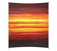 Sunset Modern Red Folding Beach Cabana UPF50+ impermeabile ombra parasole con sacchi di sabbia e pala per cortile, prato, parco