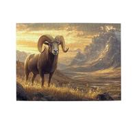 Sunset, Mountain Peak, Big Sheep, puzzle in legno da 500 pezzi per adulti puzzle impegnativo per dimensioni di gioco 38,1 x 51,8 cm