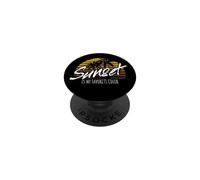 Sunset My Favorite Color Tramonto Surfer Palme Spiaggia PopSockets PopGrip Adesivo