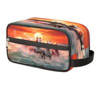 Sunset Oceans Running Horses Travel Makeup Bag per donne uomini bambini ragazze ragazzi, borsa per il lavaggio borsa da toilette cosmetici articoli da toeletta organizer borsa doccia, Colore, Taglia