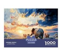 Sunset over African Savannah 1000 Pcs Cartoncino Premium Puzzle Wild Animals Antistress Giocattoli Educativi Puzzle Per Adulti E Bambini 52x38cm/1000pcs