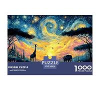 Sunset over African Savannah 1000 Pezzi Carta Ecologica Puzzle Wild Animals Antistress Gioco Creativo Puzzle Per Adulti E Bambini 38x26cm/1000pcs