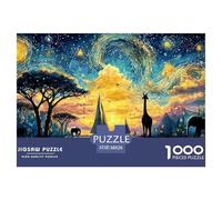 Sunset over African Savannah 1000 Pezzi Carta Ecologica Puzzle Wild Animals Sfida Unica Gioco Creativo Puzzle Per Bambini 38x26cm/1000pcs