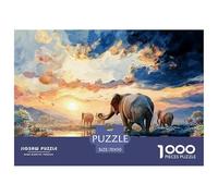Sunset over African Savannah 1000 Pezzi Cartoncino Premium Puzzle Wild Animals Antistress Gioco Per Famiglie Puzzle Per Adulti E Bambini 70x50cm/1000pcs