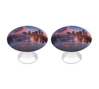 Sunset Over Tel Aviv Beach Israel Cabinet Knobs Acciaio Inox Rotondo Cassetto Tirare per Armadio Maniglia Porta
