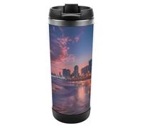 Sunset Over Tel Aviv Beach Israel Tumblers con coperchio in acciaio inox tazza da caffè isolata per casa ufficio viaggi